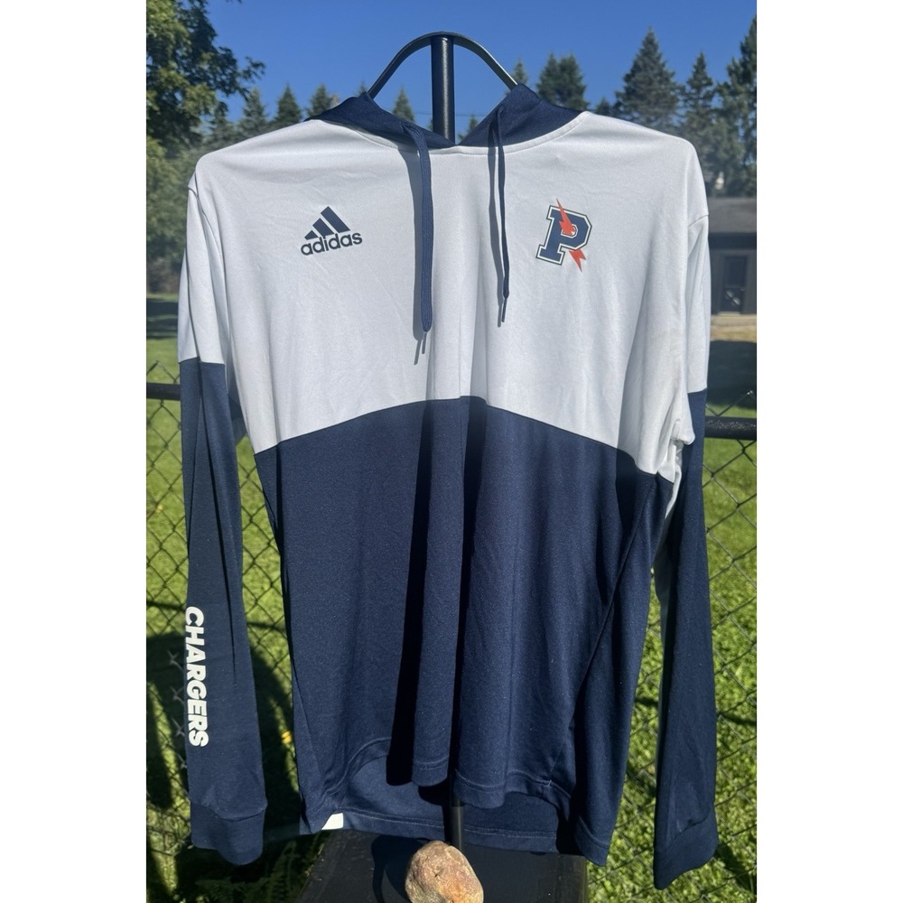 Adidas Chargers Men's Large Hooded Performance Shirt Navy White Long Sleeve